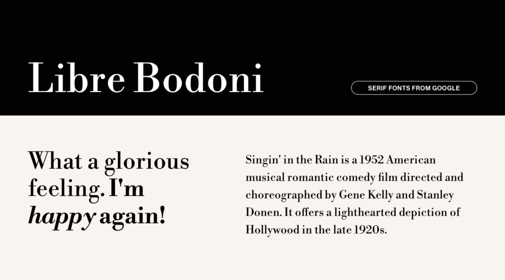 Libre Bodoni from Google Fonts