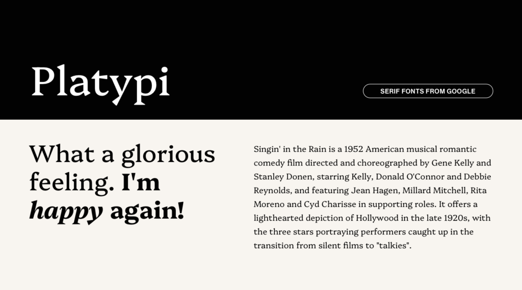 Platypi from Google Fonts