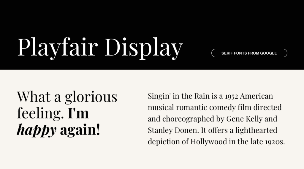 Playfair Display from Google Fonts