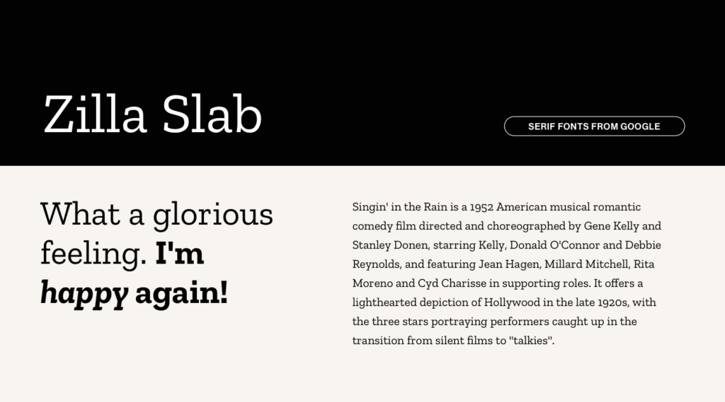 Zilla Slab from Google Fonts