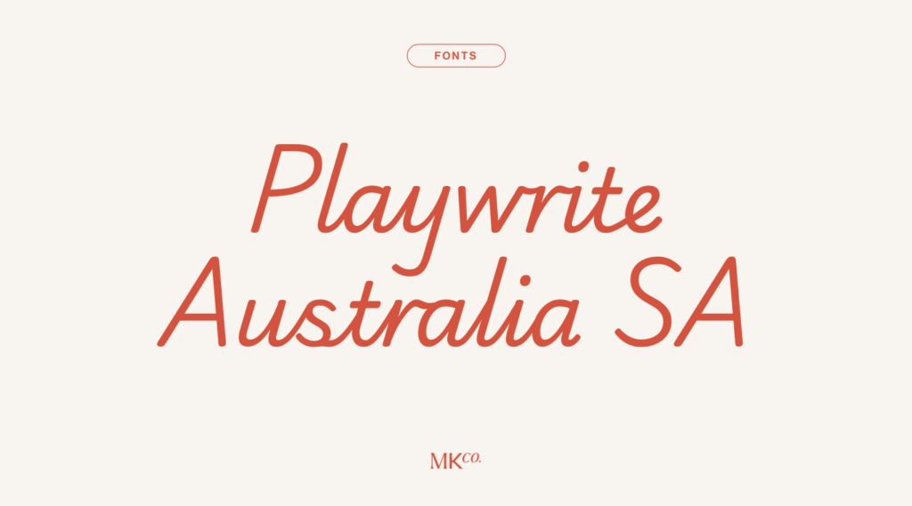 Playwrite Australia SA Font